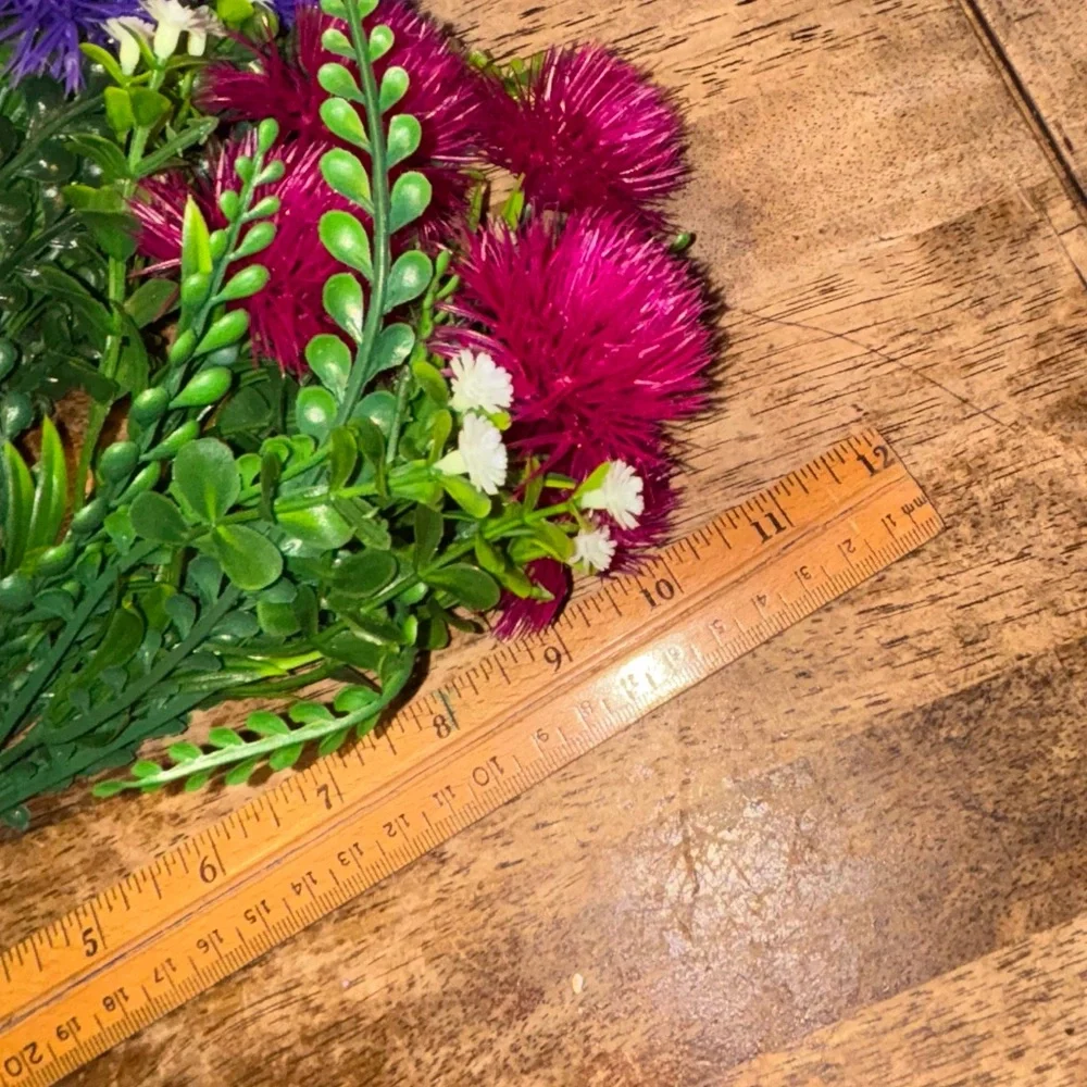 4 Bundles Artificial Flowers Fake Outdoor Plants Faux Vibrant Multicolor